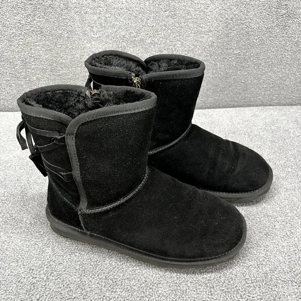 Lamo‎ Boots Womens 8 Black Water Stain Resistant Suede Kitt Zipped winter